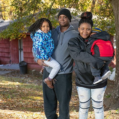 Jonathan and Marcella Samuels with their two children