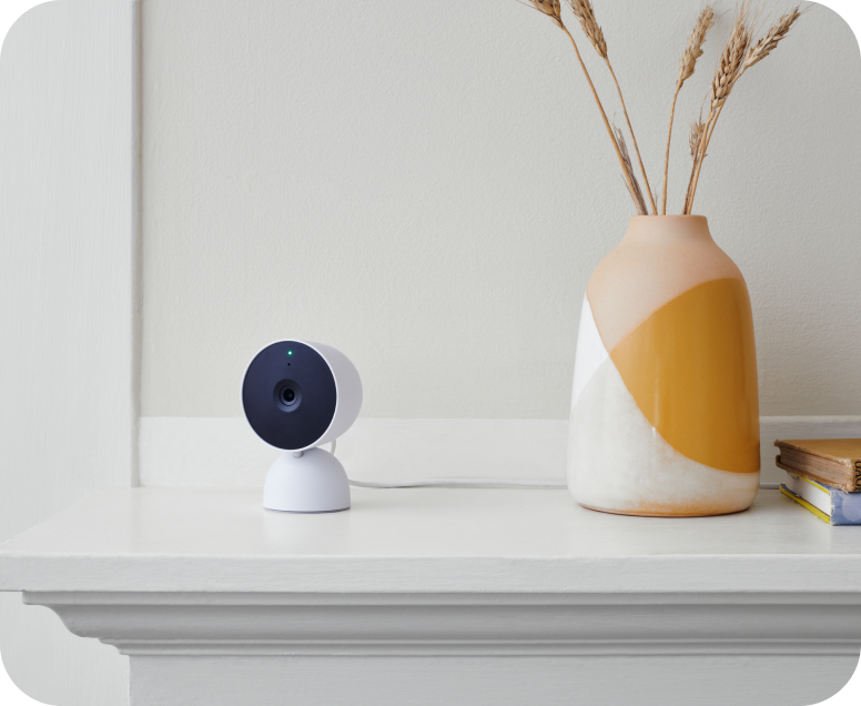 Google Indoor Nest Cam on a shelf