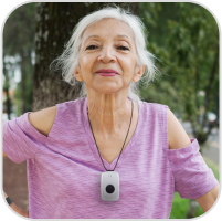 senior woman using on the go system